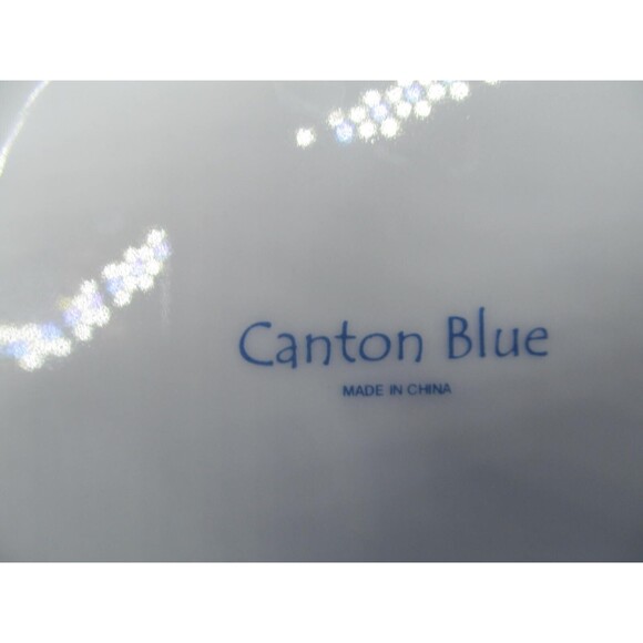 Canton Blue One 9 1/4"  Serving Bowl And Three 8"  Soup Pasta Cereal Bowls VGC - Picture 6 of 14